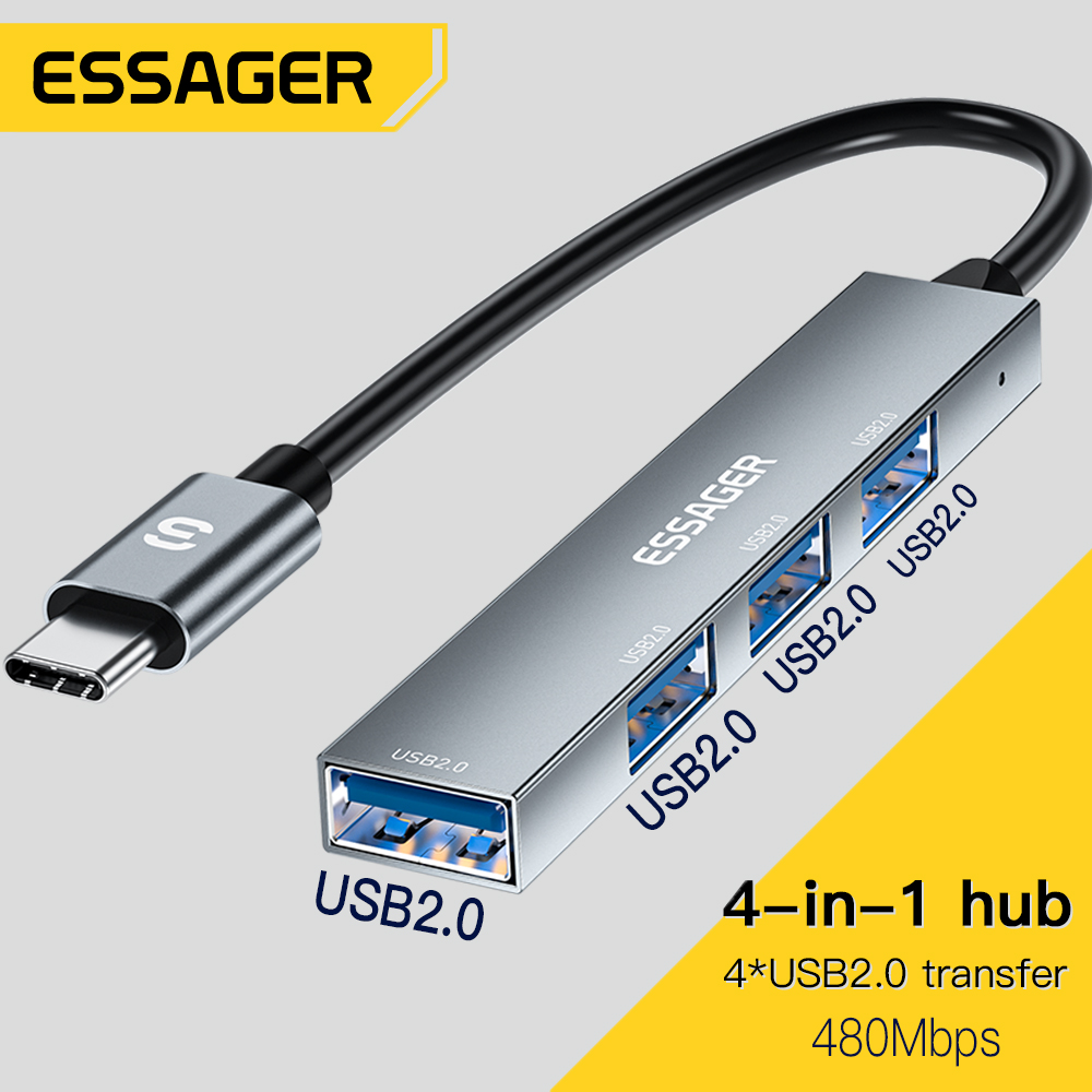 Desk Setup Usb Hub - Essager 4 in 1 USB C