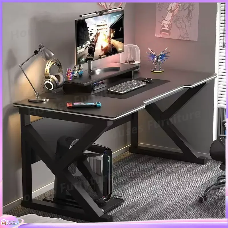 Desk Setup L Shaped - Cafe Metal Gaming Desk Black MDF