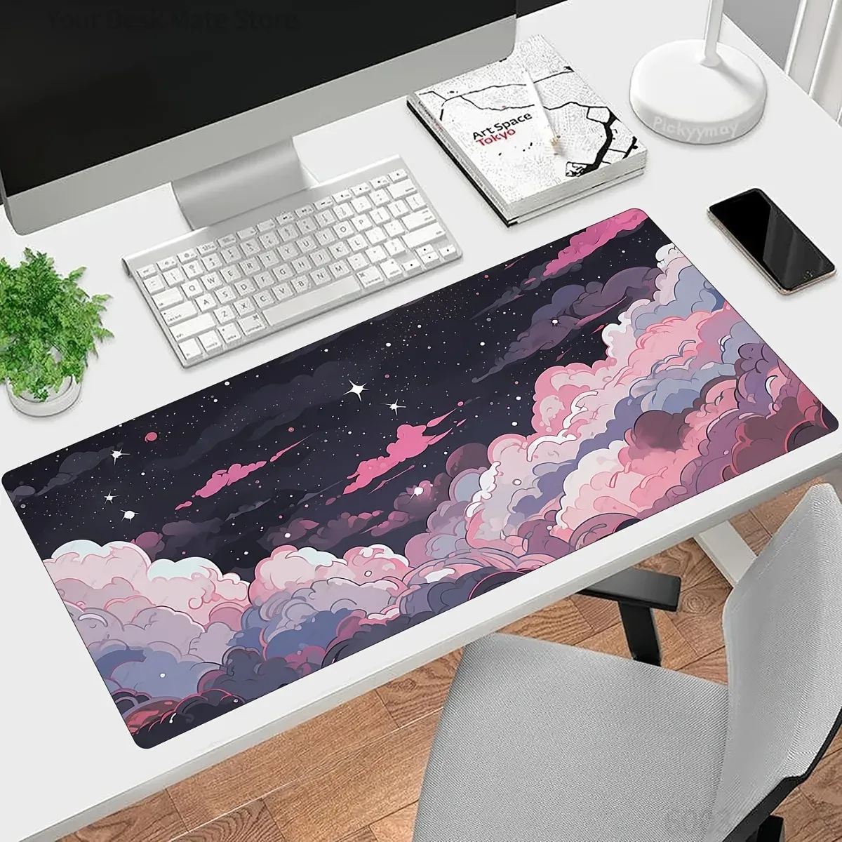 Desk Setup Anime - Cute Pink Purple Anime Rubber Mouse