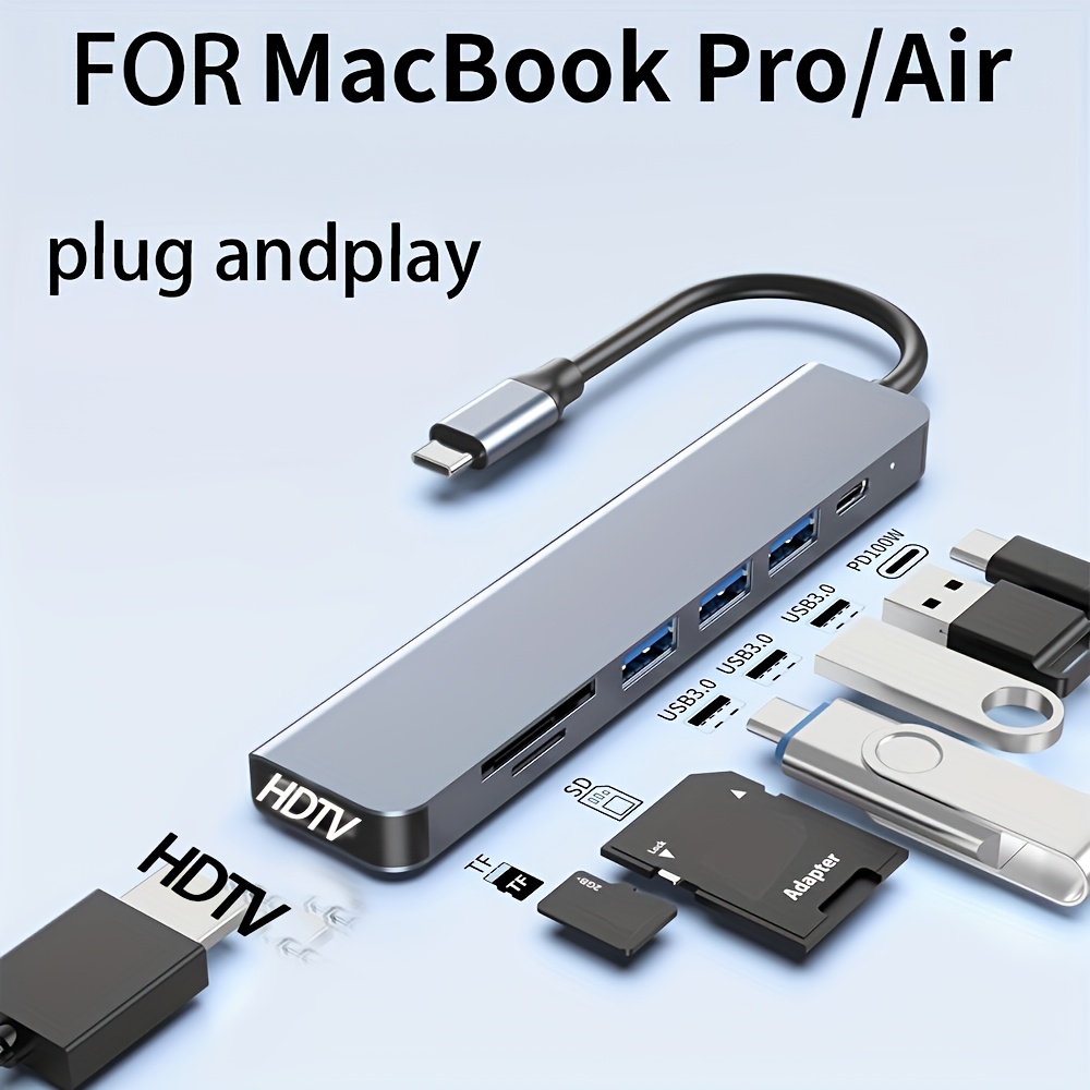 Desk Setup Usb Hub - 7 in 1 USB C Hub