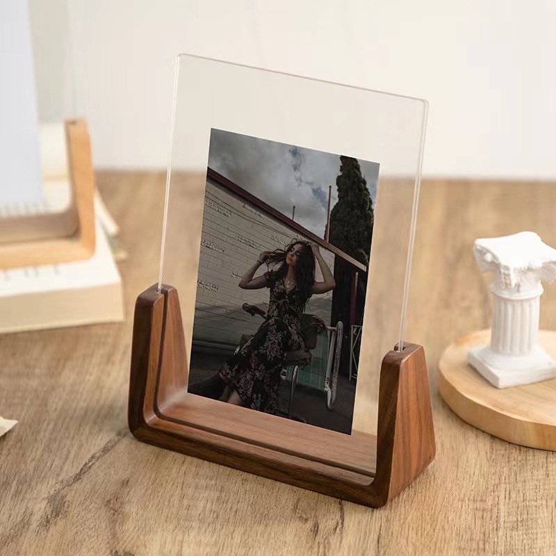 Desk Setup Photo - Walnut/Beech Creative Photo Frame Acrylic U