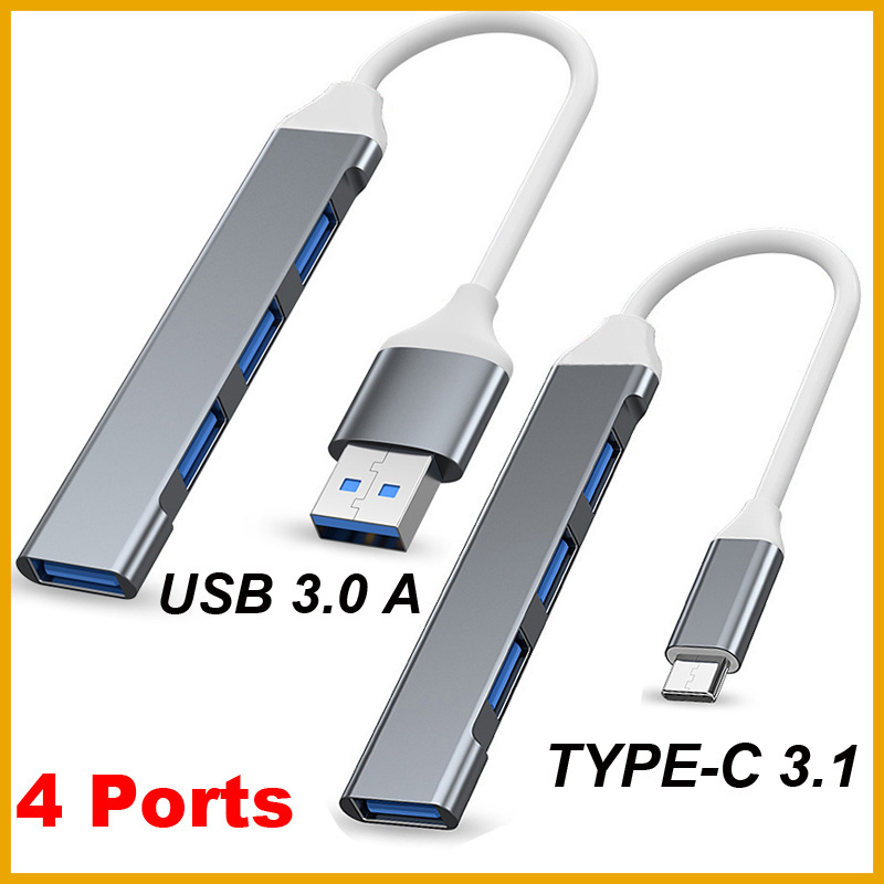 Desk Setup Usb Hub - USB 3.0 TYPE-C 3.1 4 Port