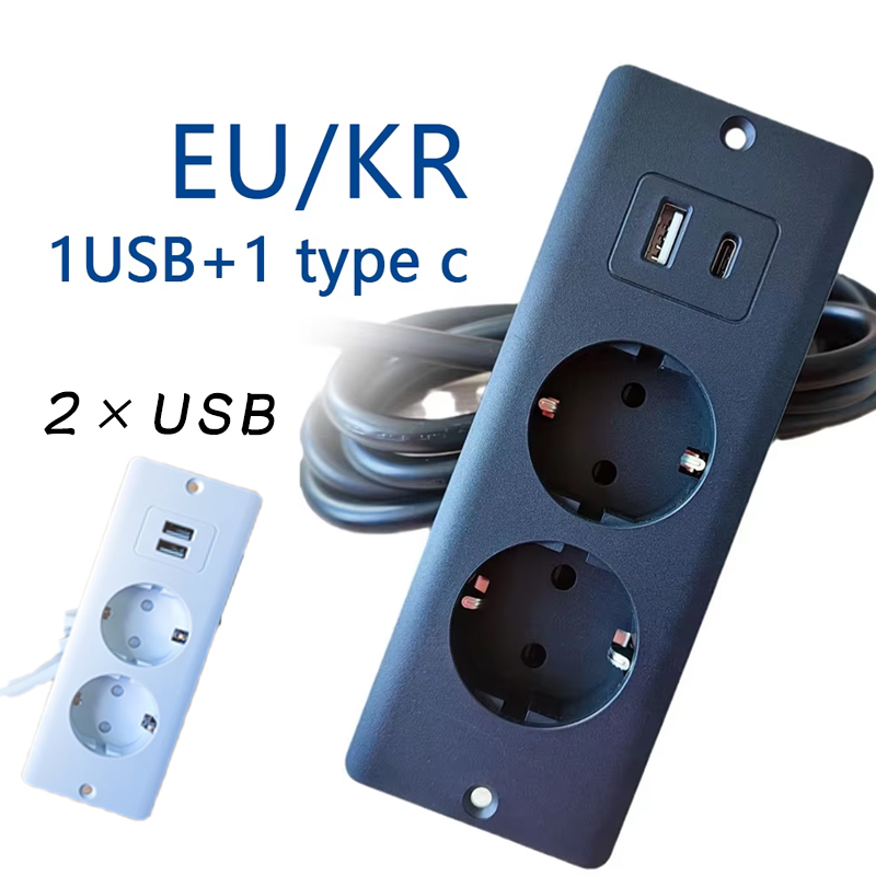 Desk Setup Usb Hub - EU KR Table Recessed Sockets 2