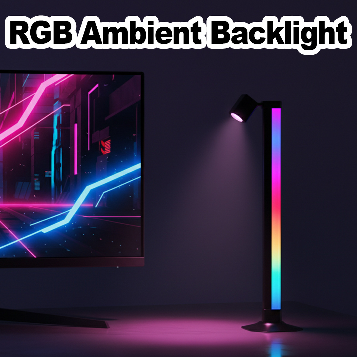 Desk Setup Bedroom - Smart Light Bar LED RGB Music