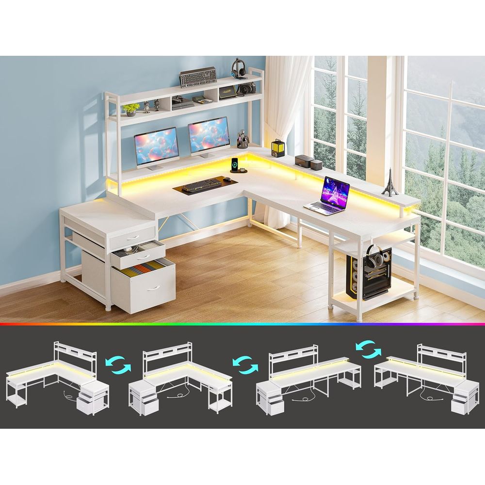 104-inch L-Shaped Desk for Dua - Desk Setup L Shaped recension och pris