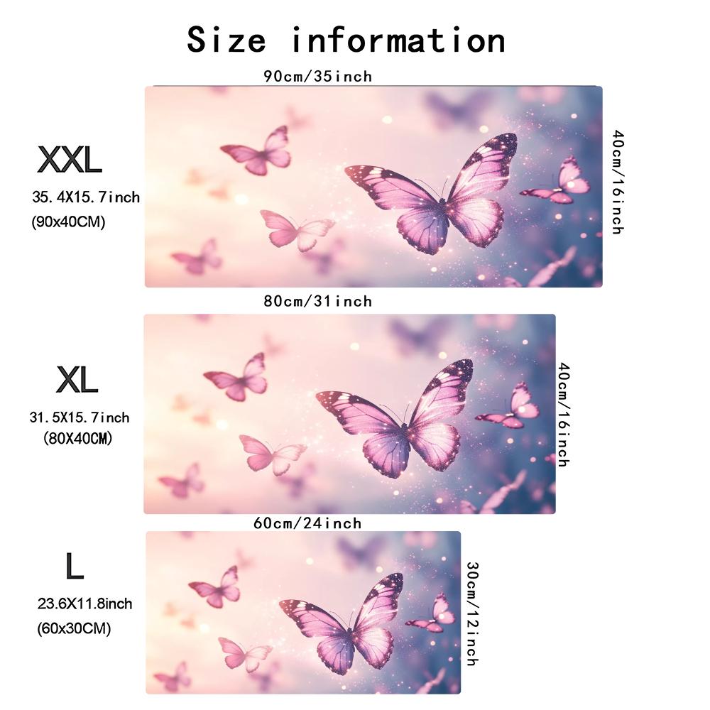 Watercolor Pink Butterfly Larg - Desk Setup With Laptop recension och pris