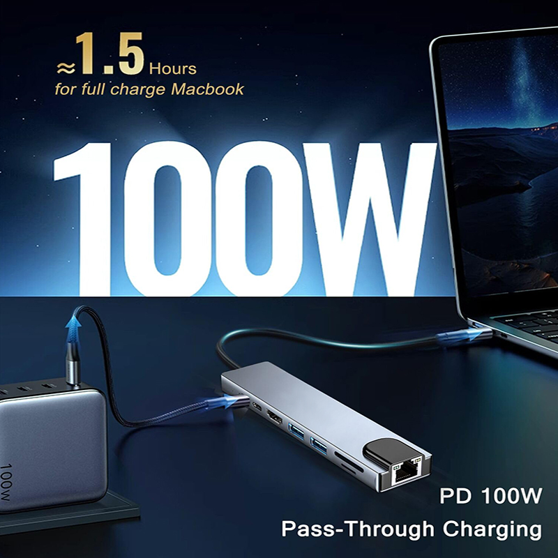 8 In 1 USB Type C Hub for MacB - Desk Setup Usb Hub recension och pris