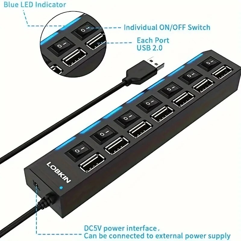 High Speed 4/7 Ports USB HUB 2 - Desk Setup Usb Hub recension och pris