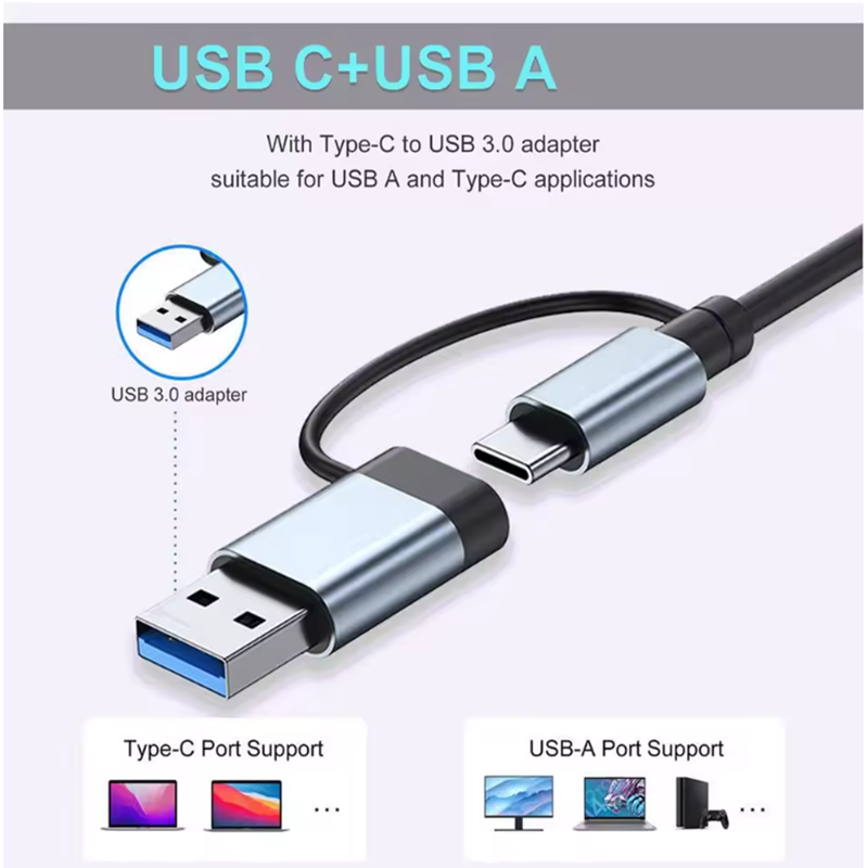 5/7/8 Ports USB A C Hub Concen - Desk Setup Usb Hub recension och pris
