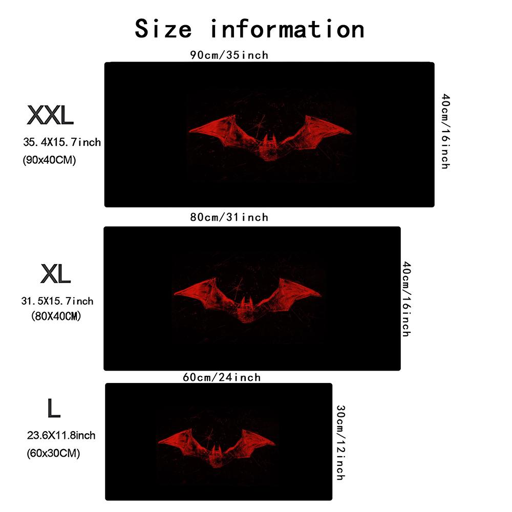 Dark Red Bat Pattern Large Gam - Desk Setup Red recension och pris