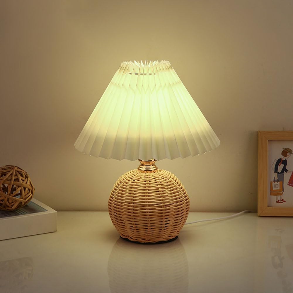 SCKDAY LED Pleated Table Lamp  - Desk Setup Vintage recension och pris