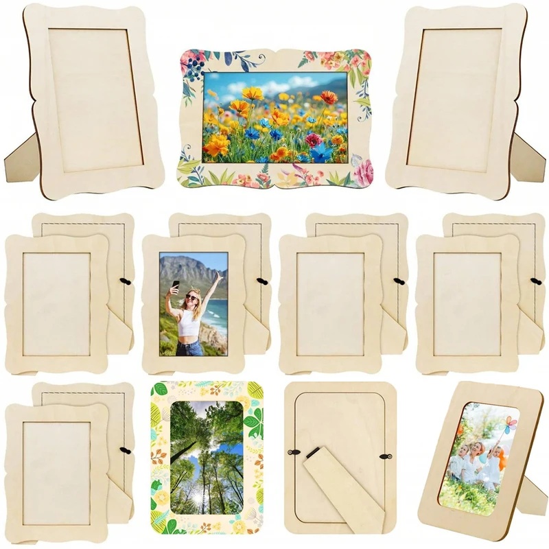 5Pcs Unfinished Wooden Frames  - Desk Setup Photo recension och pris