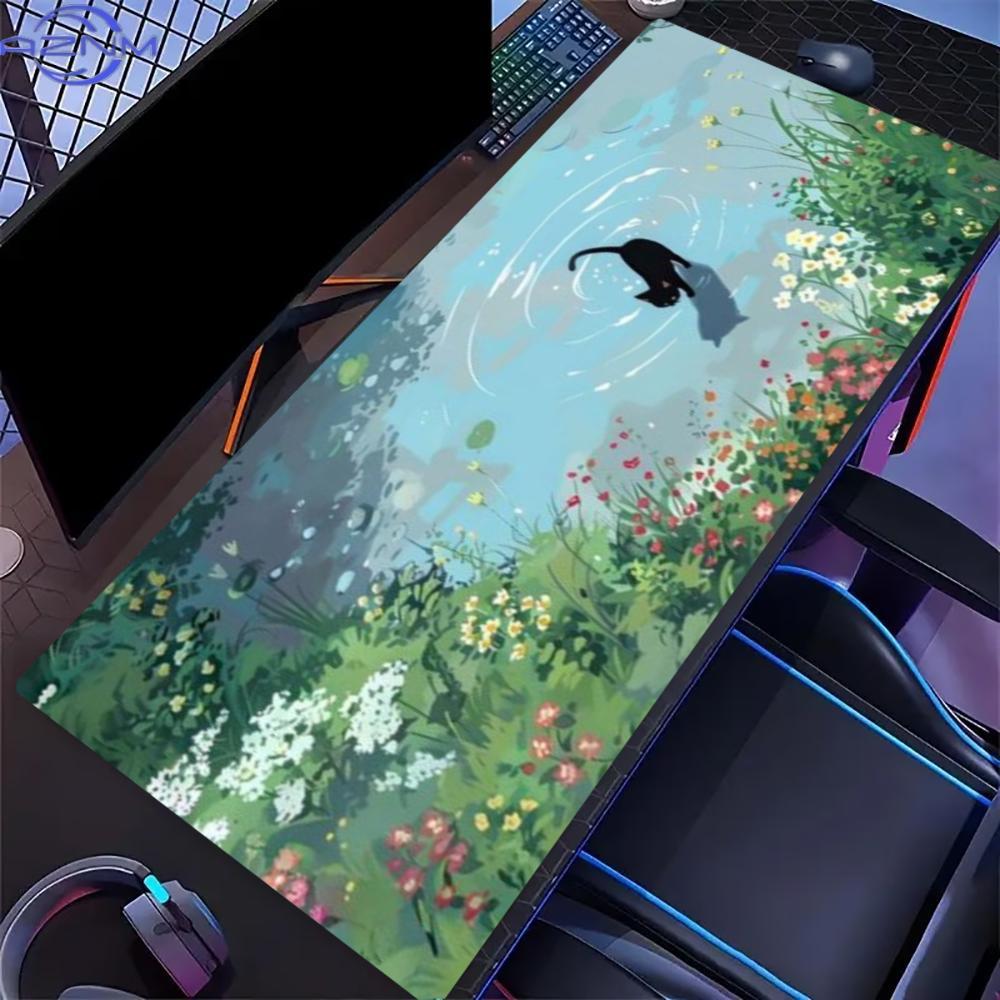 Floral Cute Cat Large Gaming M - Desk Setup Gaming And Work recension och pris