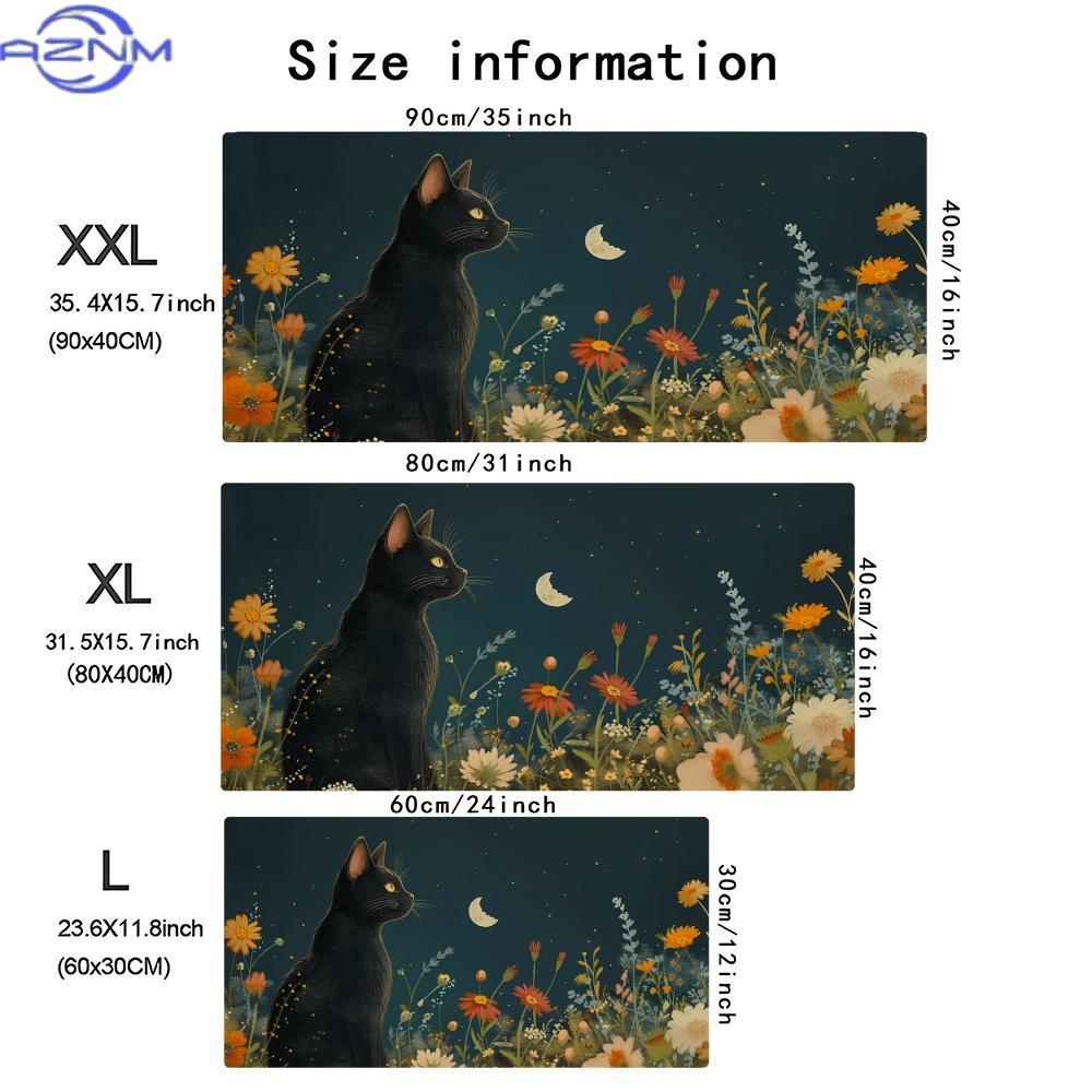 Floral Cute Cat Large Gaming M - Desk Setup Gaming And Work recension och pris