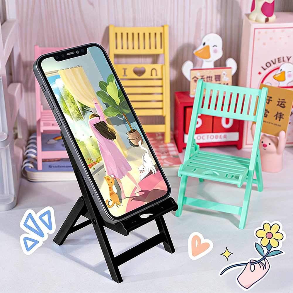Mini Folding Chair Phone Stand - Desk Setup Dorm recension och pris