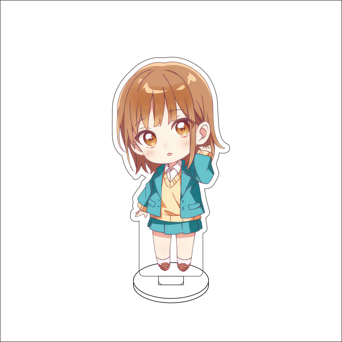 10CM Anime Blue Box Figure Sta - Desk Setup Blue recension och pris