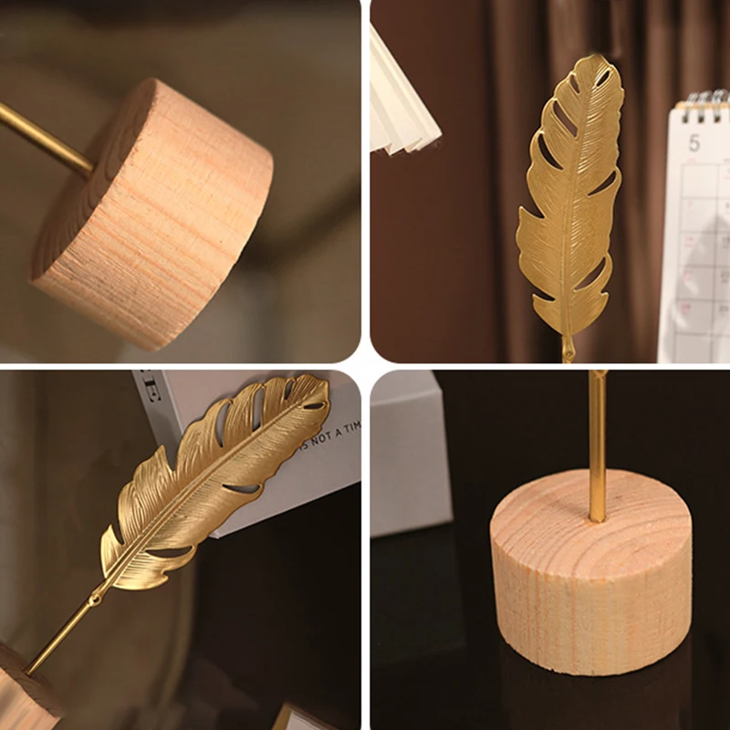 1pcs Golden Ginkgo Leaf Feathe - Desk Setup Photo recension och pris