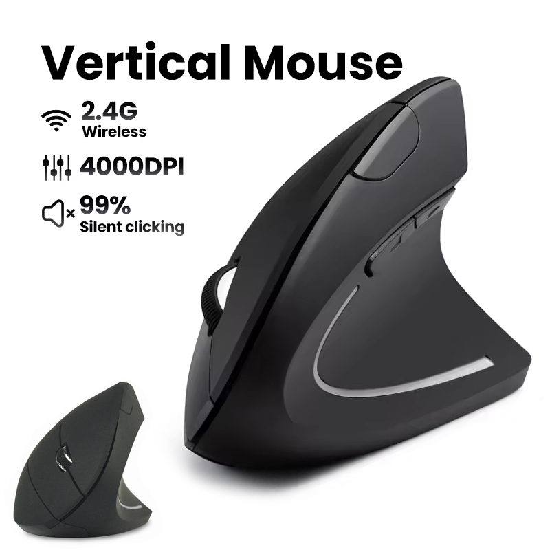 Ergonomic Wireless Mouse 1600  - Desk Setup Gaming And Work recension och pris