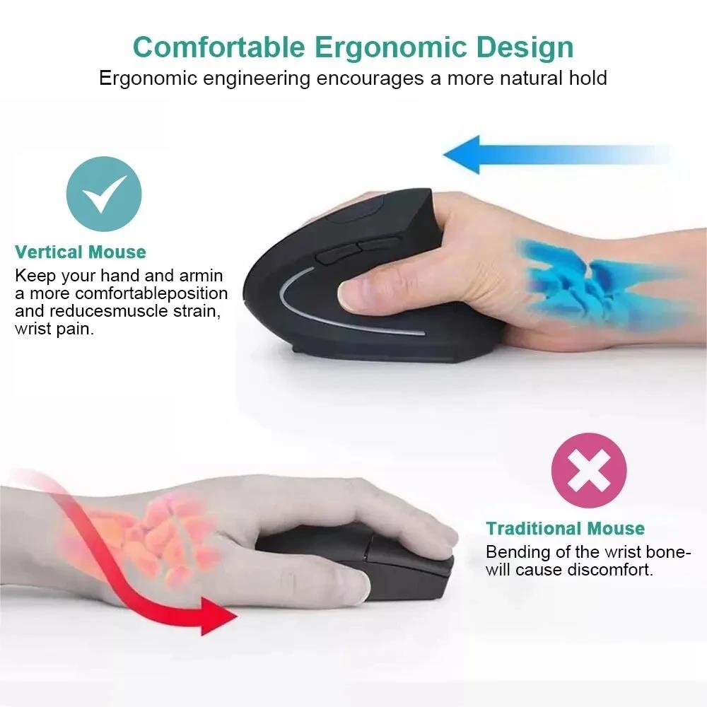 Ergonomic Wireless Mouse 1600  - Desk Setup Gaming And Work recension och pris