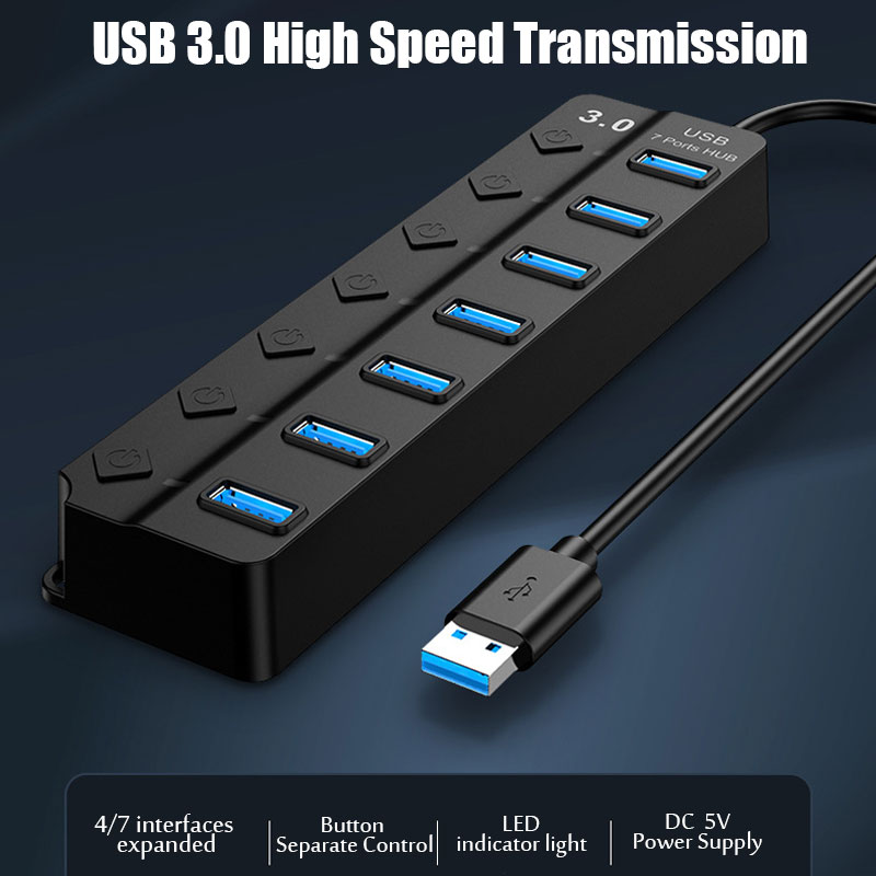 USB 3.0 Power Adapter 4/7 Port - Desk Setup Usb Hub recension och pris
