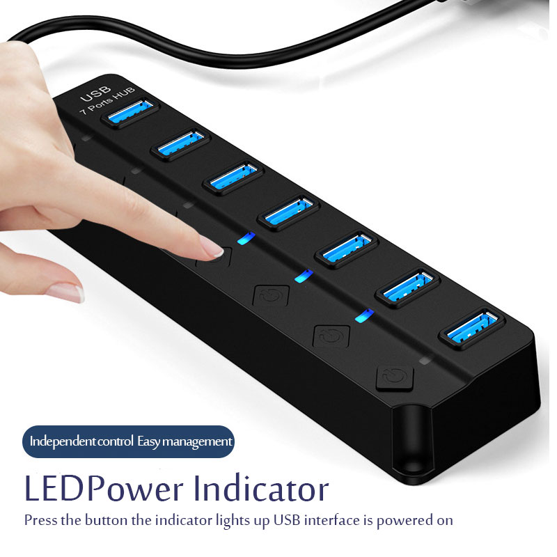 USB 3.0 Power Adapter 4/7 Port - Desk Setup Usb Hub recension och pris