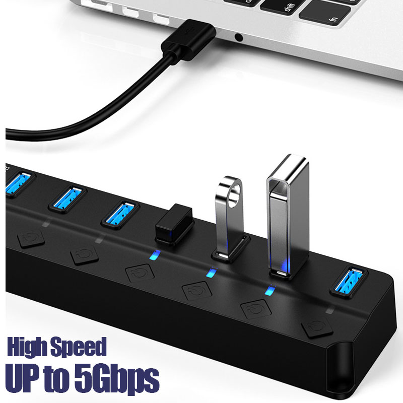 USB 3.0 Power Adapter 4/7 Port - Desk Setup Usb Hub recension och pris