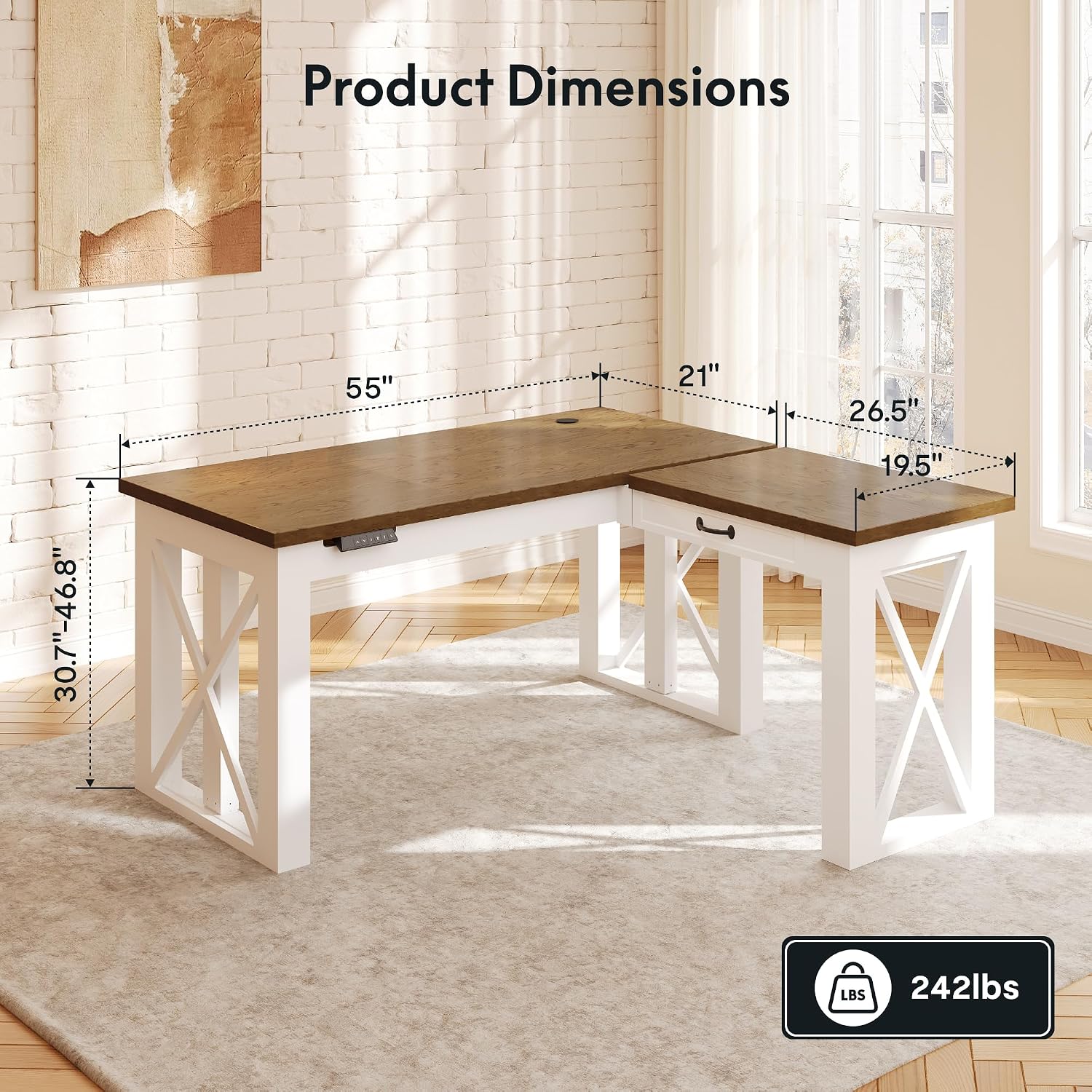 L Shaped Standing Desk with Dr - Desk Setup L Shaped recension och pris