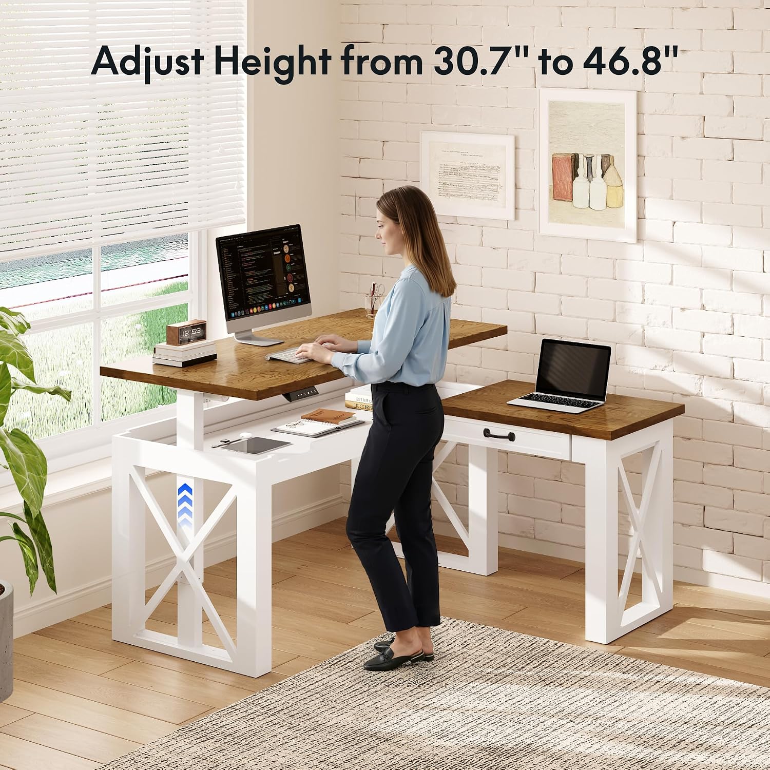 L Shaped Standing Desk with Dr - Desk Setup L Shaped recension och pris