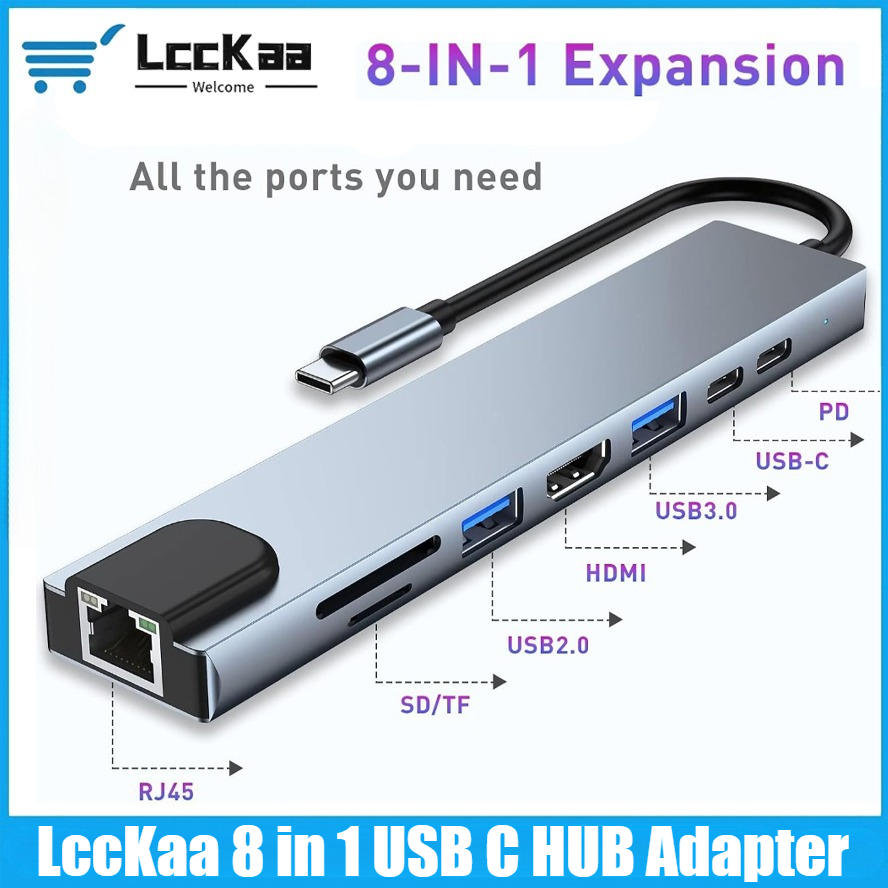 USB C Hub 8/7 in 1 4K HDMI Ada - Desk Setup Usb Hub recension och pris