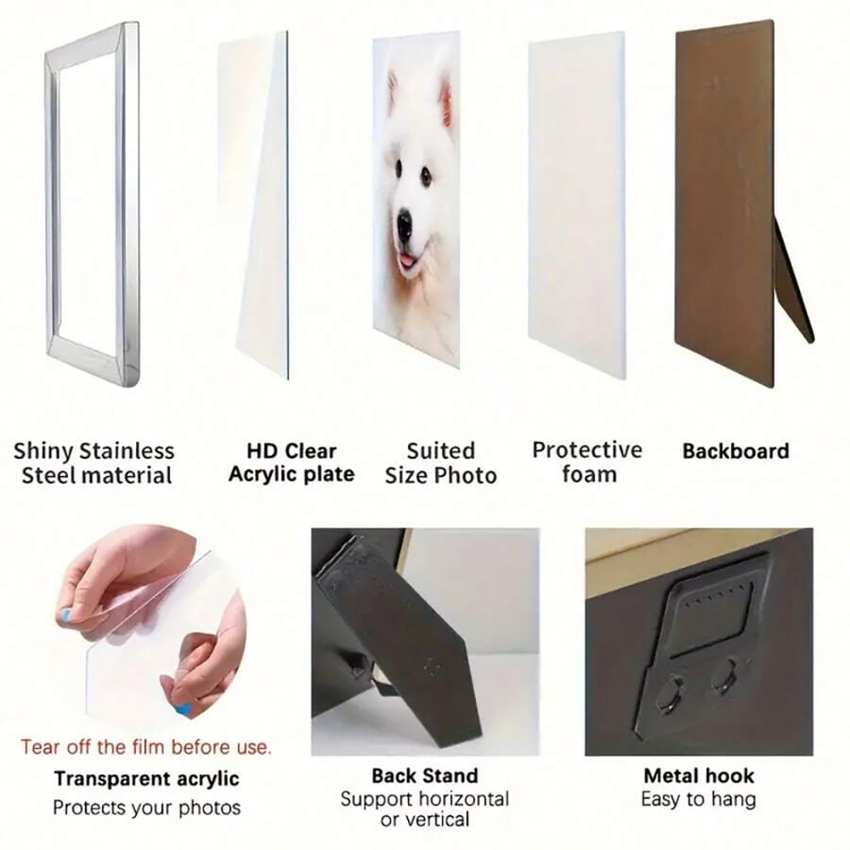 Stainless steel photo frame, v - Desk Setup Photo recension och pris