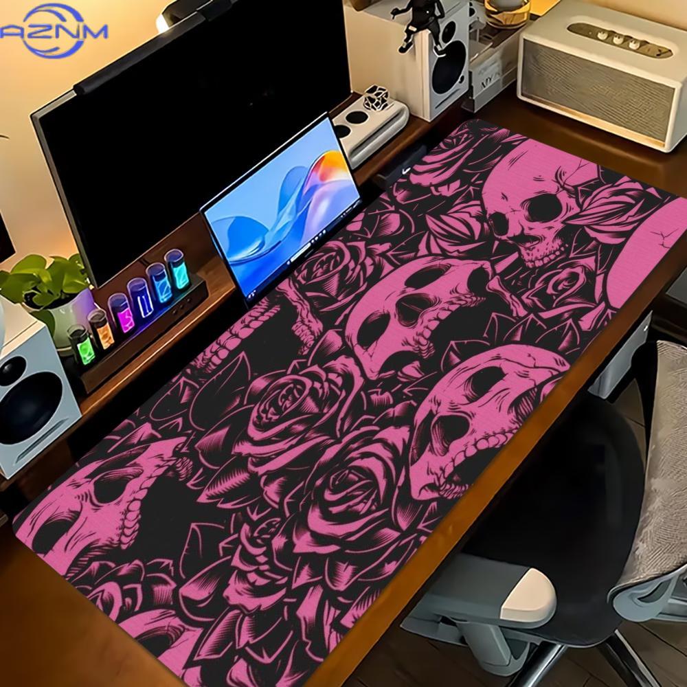 Pink Rose Skull Extended Desk  - Desk Setup With Laptop recension och pris