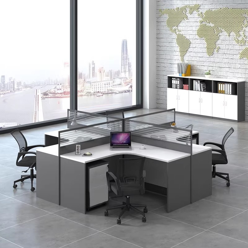 White Office Desk for 2 4 or 6 - Desk Setup L Shaped recension och pris