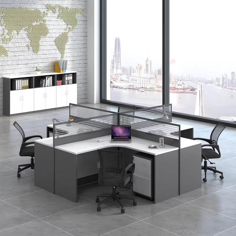 White Office Desk for 2 4 or 6 - Desk Setup L Shaped recension och pris
