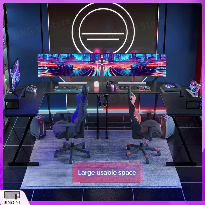 L Shaped Gaming Desk with Moni - Desk Setup L Shaped recension och pris