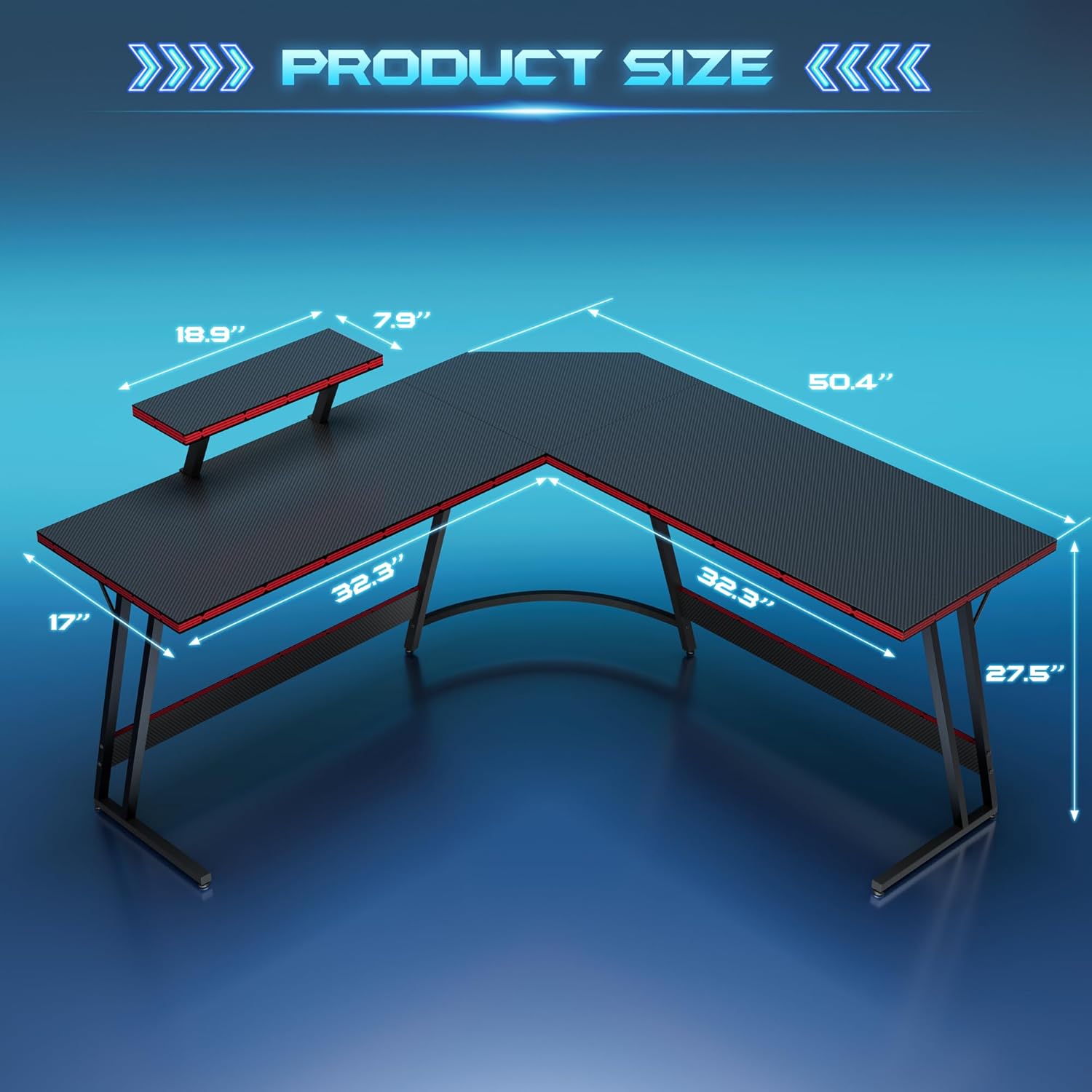 L-Shaped Adjustable Gaming Des - Desk Setup L Shaped recension och pris