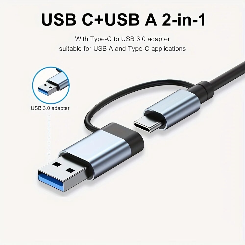 2 In 1 USB3.0 Hub 7 Port Type  - Desk Setup Usb Hub recension och pris