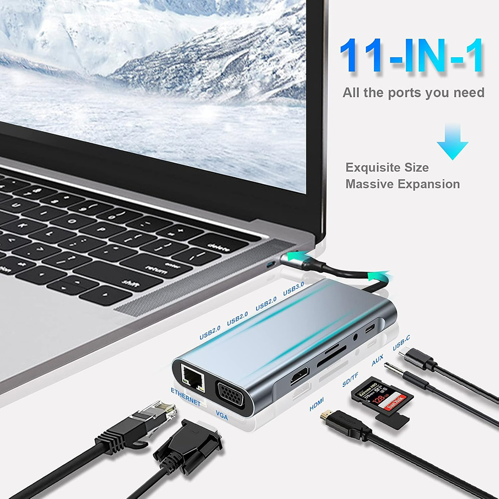 11-in-1 USB C Hub Thunderbolt  - Desk Setup Usb Hub recension och pris