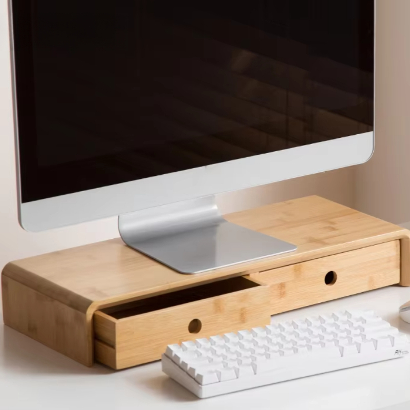Bamboo Laptop Monitor Riser Ec - Desk Setup With Laptop recension och pris