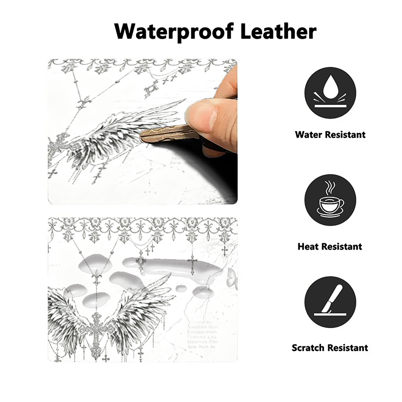 Leather Mousepad Black White A - Desk Setup Mat recension och pris