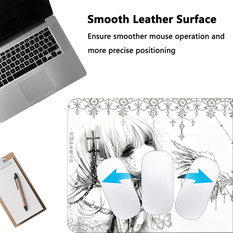 Leather Mousepad Black White A - Desk Setup Mat recension och pris