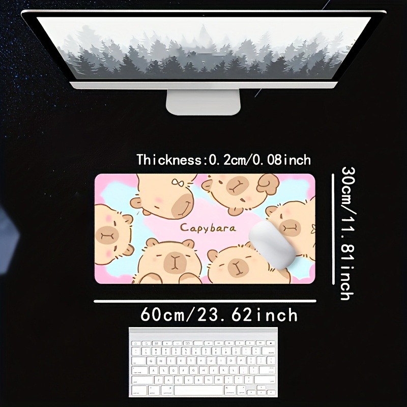 Stylish Cute Cartoon Capybara  - Desk Setup With Laptop recension och pris