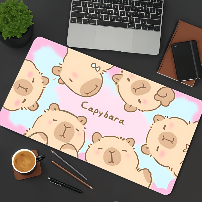 Stylish Cute Cartoon Capybara  - Desk Setup With Laptop recension och pris