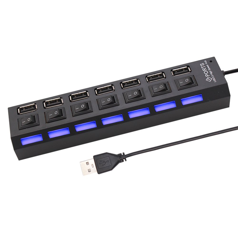 7 Port USB 2.0 Hub Splitter Fo - Desk Setup Usb Hub recension och pris