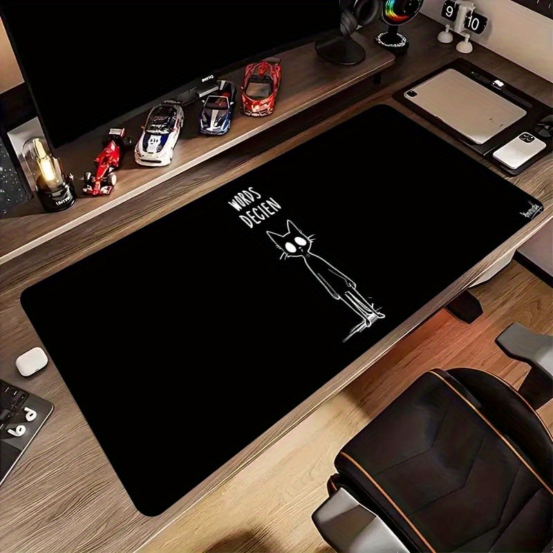 Funny Sketch Cat Words Decien  - Desk Setup Gaming And Work recension och pris