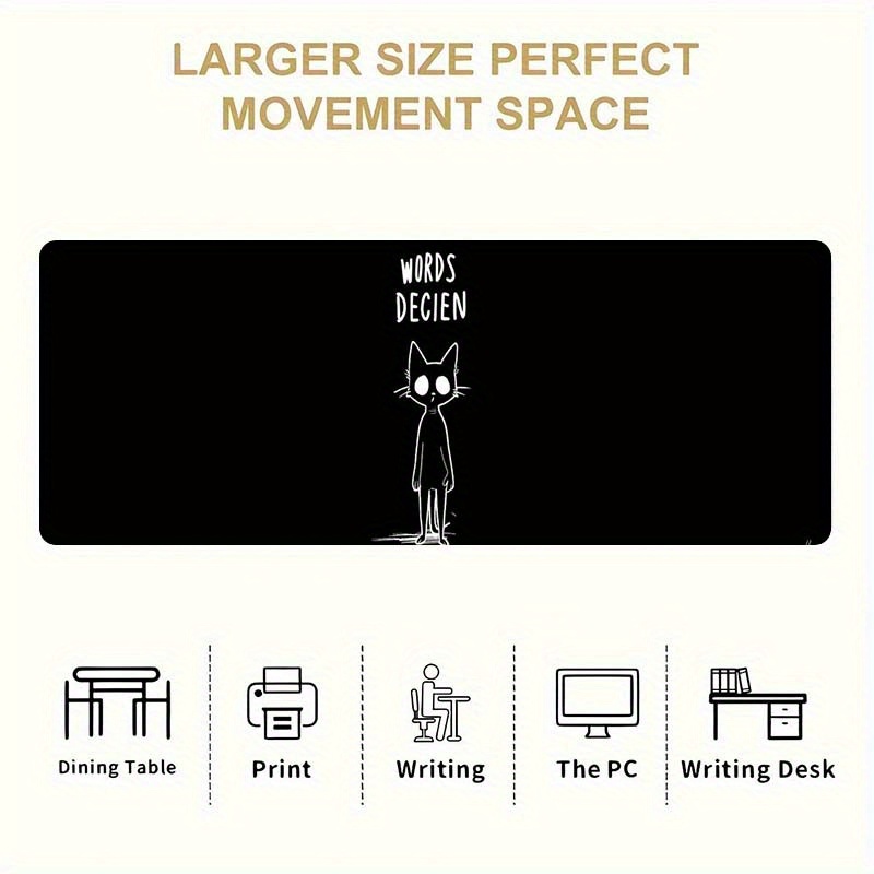 Funny Sketch Cat Words Decien  - Desk Setup Gaming And Work recension och pris
