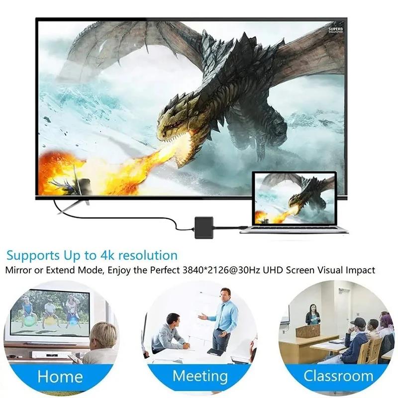 3 In 1 Type C to HDMI-compatib - Desk Setup Usb Hub recension och pris