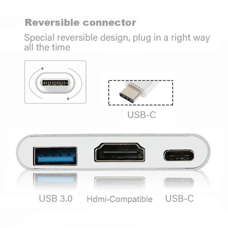 3 In 1 Type C to HDMI-compatib - Desk Setup Usb Hub recension och pris