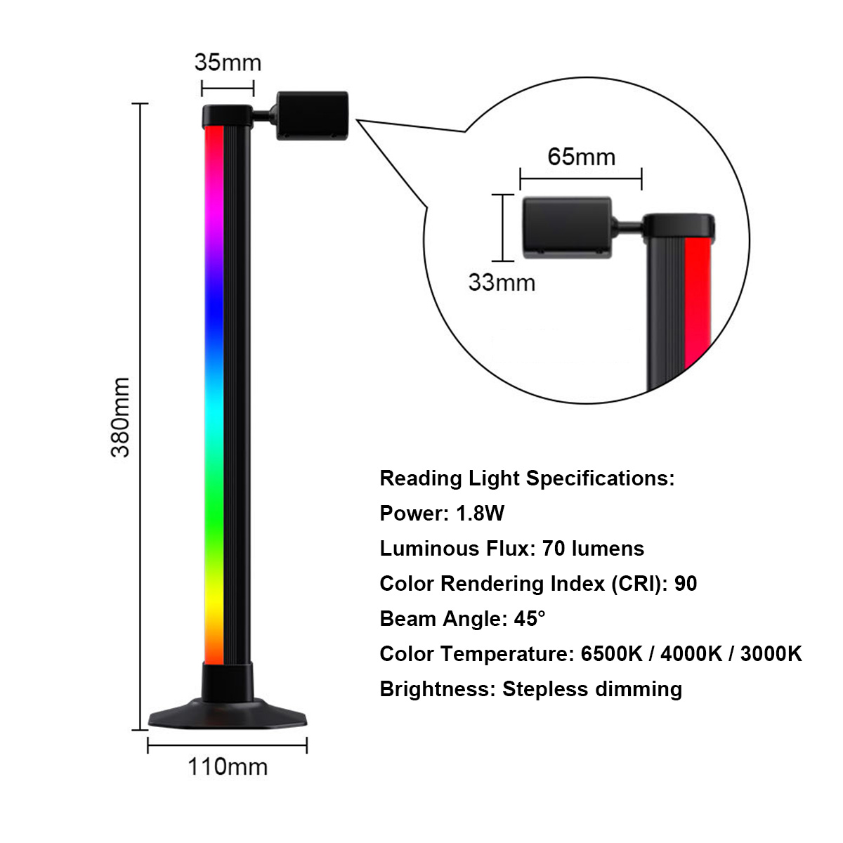 Smart Light Bar LED RGB Music  - Desk Setup Bedroom recension och pris