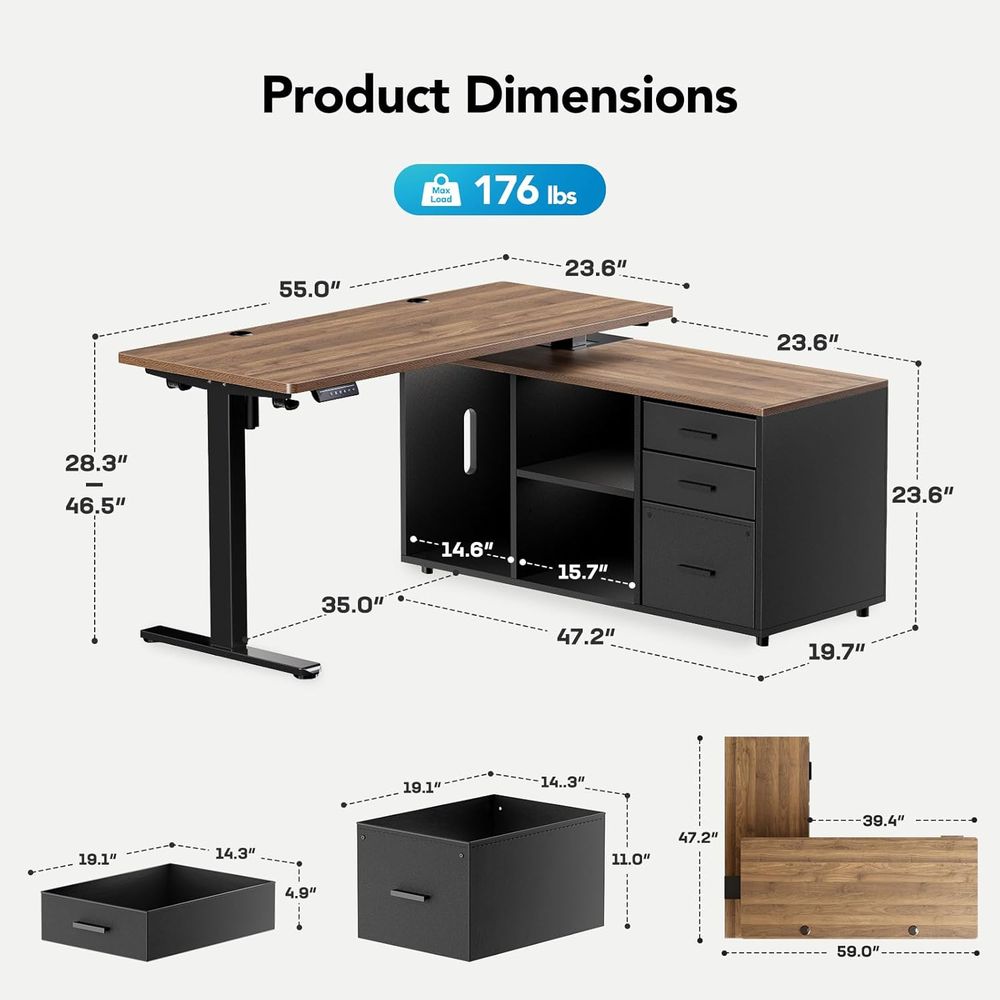 55 Inch L Shaped Standing Desk - Desk Setup L Shaped recension och pris