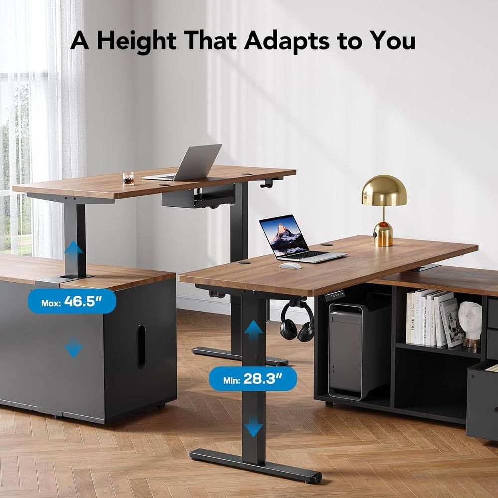 55 Inch L Shaped Standing Desk - Desk Setup L Shaped recension och pris